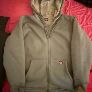 Dickies Olive Green Sherpa-Lined Hoodie
